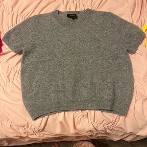 Quince Heather Gray Short Sleeve Sweater